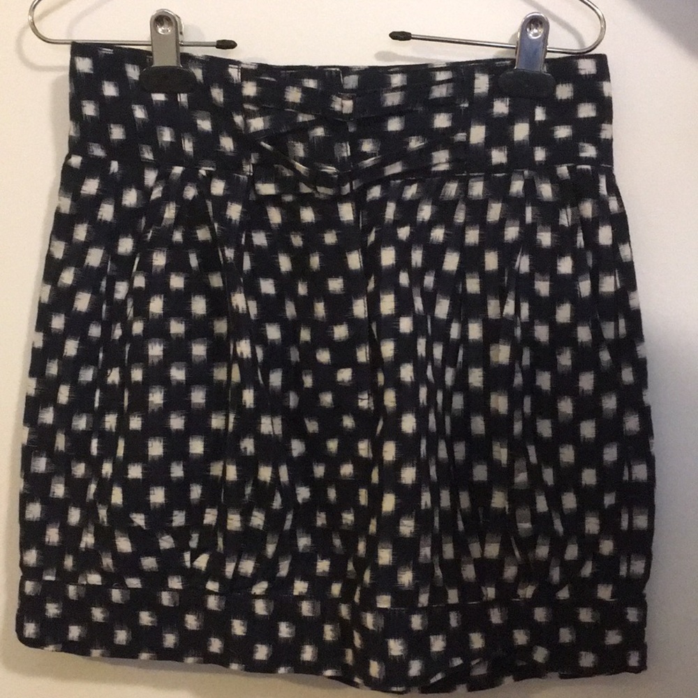 Nili Lotan Linen Blue and White Woven Square Print